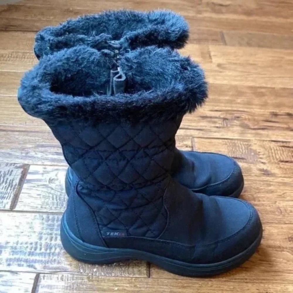 L.L. Bean Women's Insulated Commuter Boots Black Quilted Snow Winter Size 6